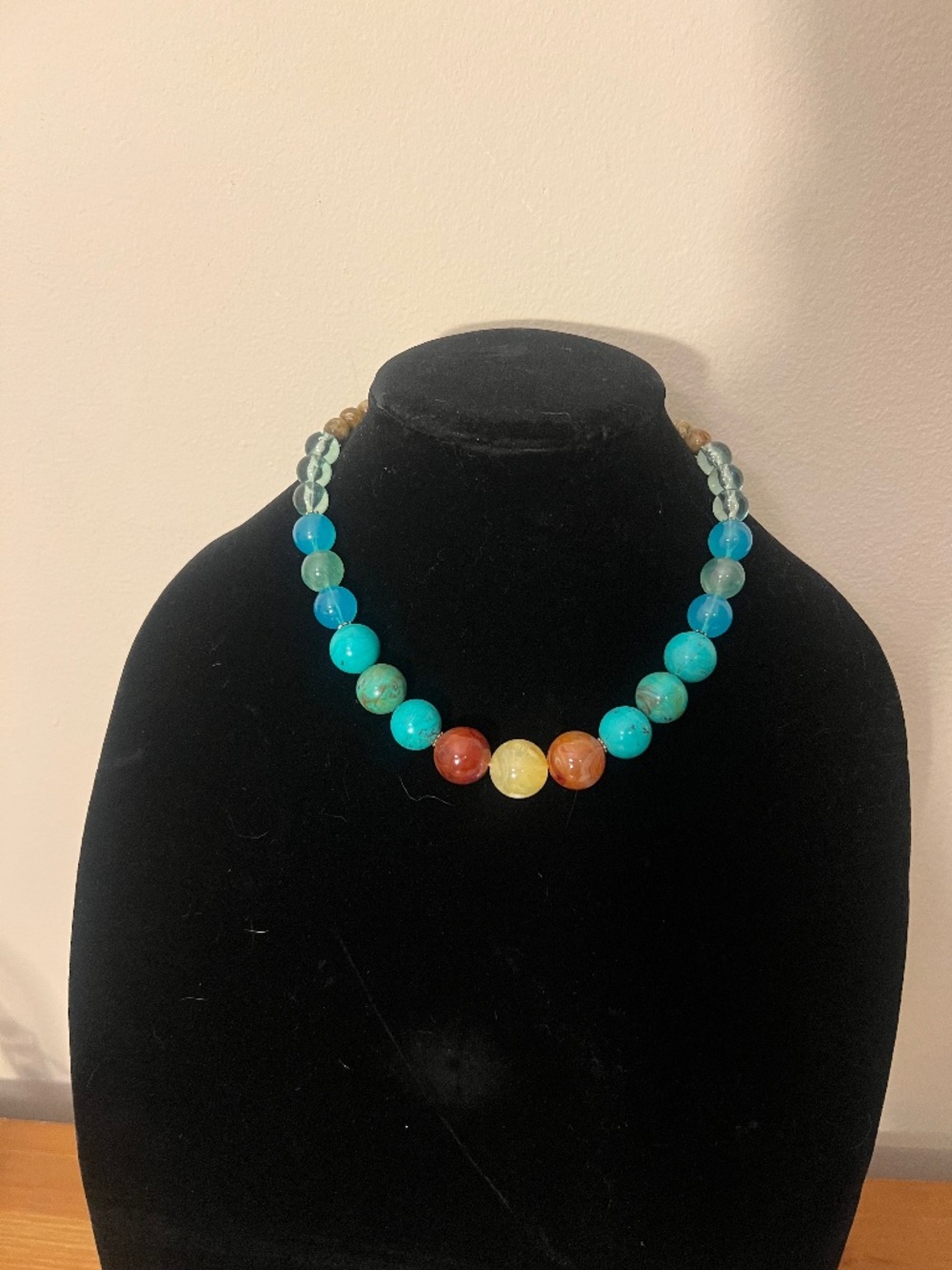 Round multi Colored Bead Necklace